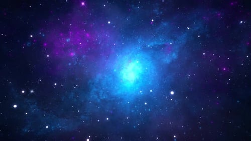 Volez à l'intérieur d'une tempête épique de nuages de galaxies et de nébuleuse de foudre