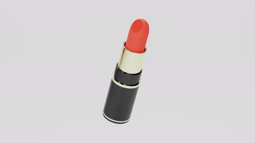 Red Lipstick on White Background Fashion Beauty Able to Loop Seamless