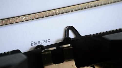 Typing the Word Password on a Typewriter