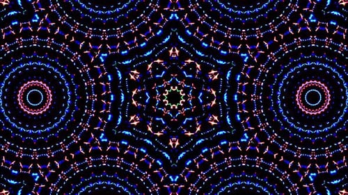 Vibrant Neon Abstract Geometric Kaleidoscope