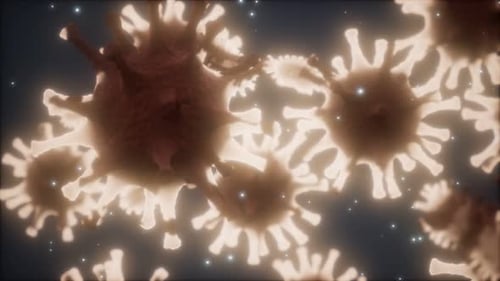 Animated 3D Microscopic Virus Cells