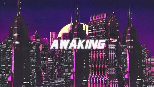 Retro Cyber City Background Awaking