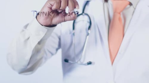 Doctor Writes Think Positive Message