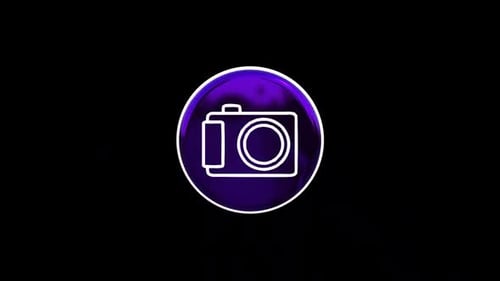 Futuristic 3D Camera Icon Spinning Animation