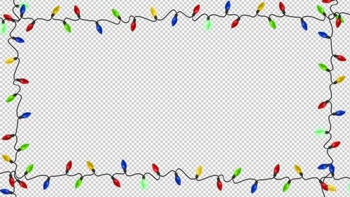 Festive Christmas Lights Border Frame Animation