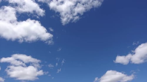 Bright Blue Sky and White Clouds, Time-lapse Cloud Look Beautiful in the Sky in Sunlight