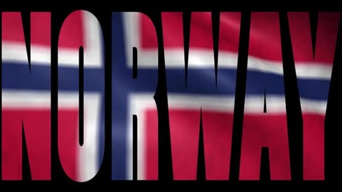 Animated Waving Norway Flag Text Title