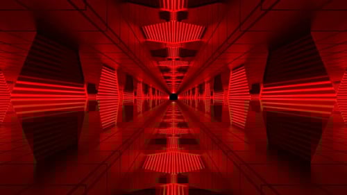 Túnel de loop com luzes vermelhas