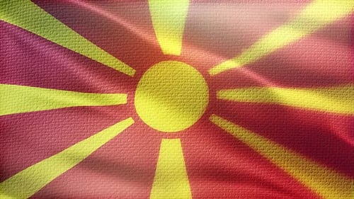 Waving Flag of North Macedonia Loop Animation