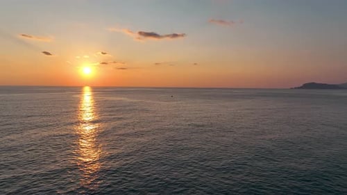 Cloudy Sunset at Sea