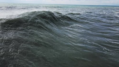 Aerial View of Crashing Ocean Waves