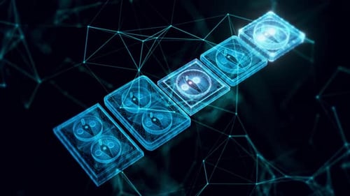 Glowing Futuristic Digital Electric Outlet Network