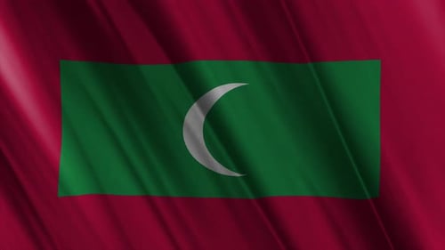 Realistic Waving Maldives Flag Loop Animation