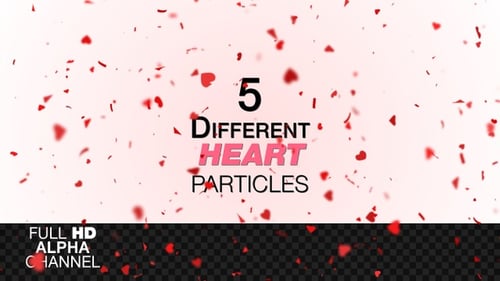 Romantic Falling Red Hearts and Petals Alpha Overlay