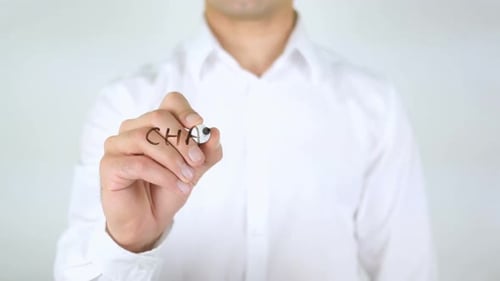 Change Is Important, Man Writing on Glass