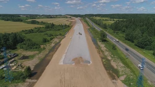 Luftaufnahme von Autobahnbau