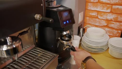 Making Fresh Coffee with an Espresso Machine