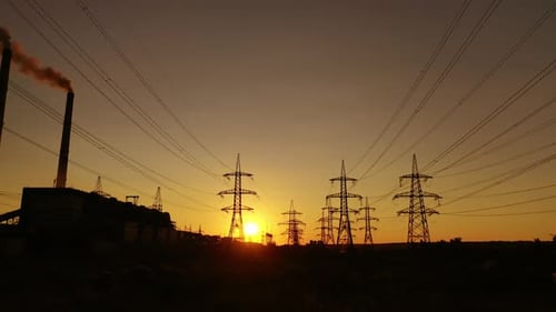 High voltage tower. High voltage electric tower line