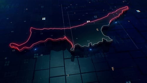 Futuristic Digital Map Outline Tracing Animation