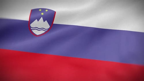 Realistic Slovenia Flag Waving Loop Motion Background