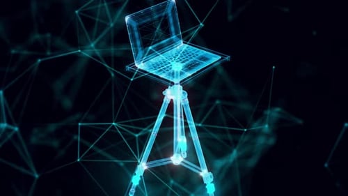 notebook tripod hologram Close up hd