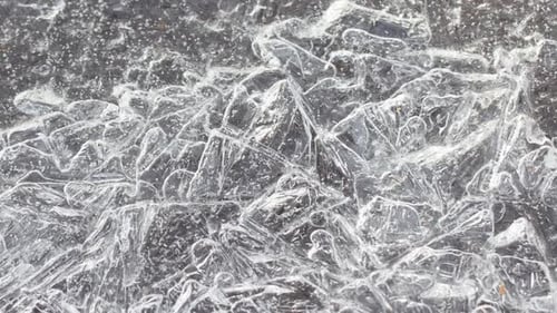 Intricate Ice Crystal Formations in Winter Close Up