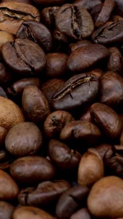 Close Up of Rich Roasted Coffee Beans