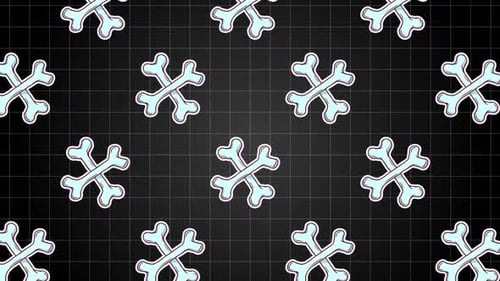 Animated Sketchy Crossed Bones Halloween Pattern Loop