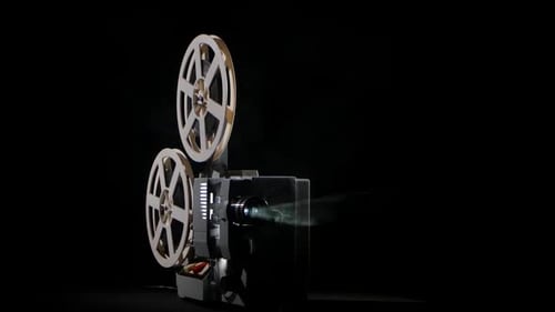 Vintage Film Projector in Dark Smokey Setting