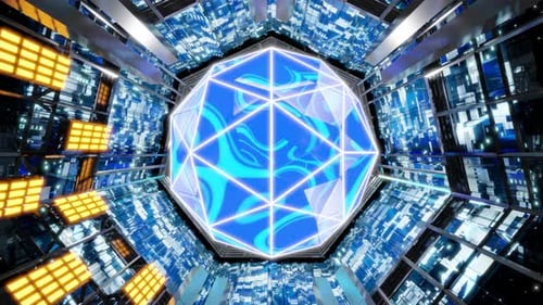 Vj Ultra Tunnel with Blue Orange Lights