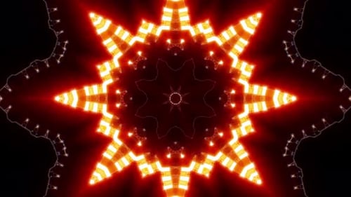 VJ Orange Light Kaleidoscope Loop 4K 03