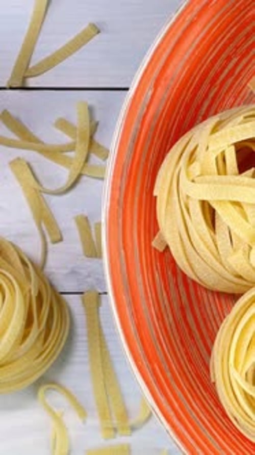 Golden Pasta Nests on a Plate