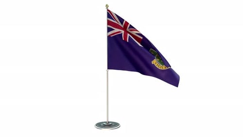 3D Rendered Flag Waving Animation on Stand