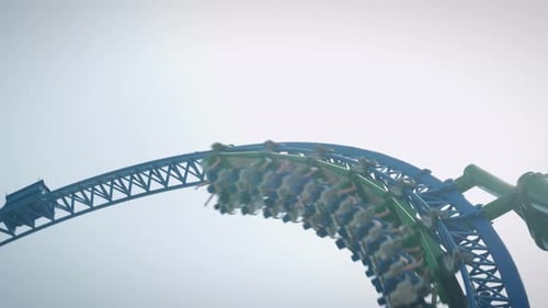 Thrilling Roller Coaster Ride at Amusement Park