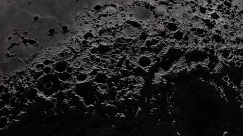 Seamless Loop of Dark Cratered Lunar Surface