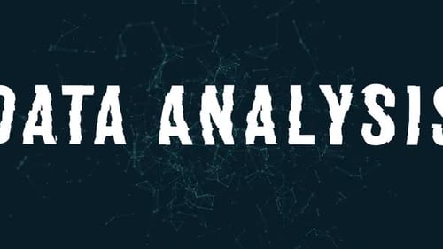 Futuristic Data Analysis Text Reveal with Glitch Effect