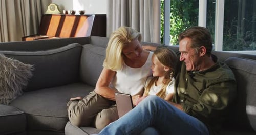 Grandparents and grandchild spending time together