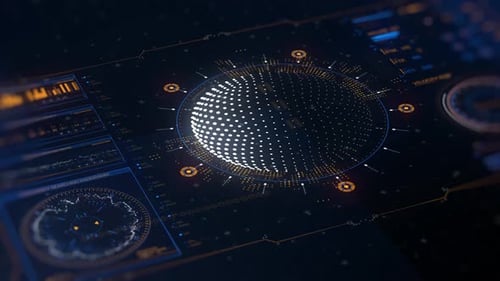 Futuristic Digital Globe HUD Interface Technology Reveal