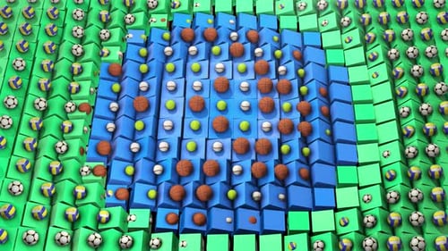 Abstract Cubic Sports Ball Background Green