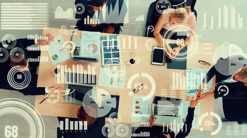 Business Team Working Together Analyzing Data