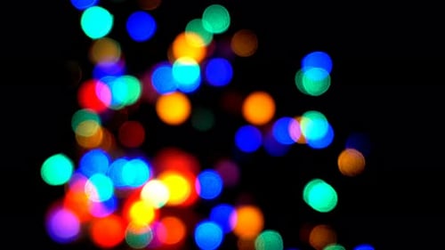 Abstract Footage of Out-of-Focus Holiday Lights