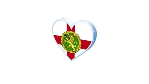 Decorative 3D Alderney Flag Heart Rotation