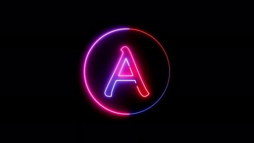 Neon Letter A Logo Reveal Animation