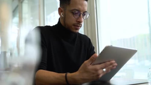 Businessman using digital tablet