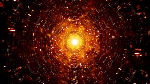 Fire Mist Science Fiction Tunnel Loop 4K