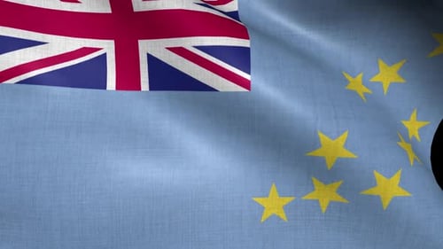 Tuvalu National Flag Waving Seamless Loop Animation