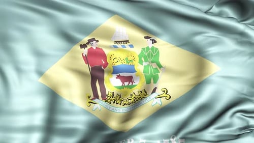 Realistic Waving Delaware State Flag Seamless Loop Animation