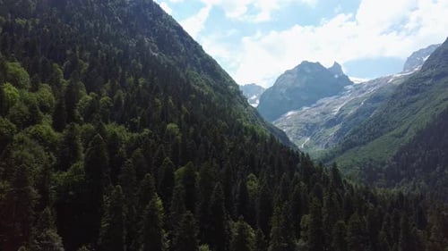 Aerial View of Mountain Landscape in Summertime