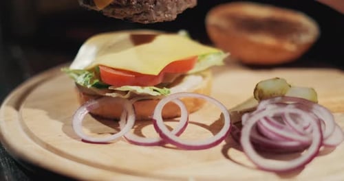 Craft Burger Ingredients Ready for Assembly