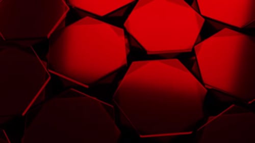 3D Rotating Hexagon Red Background